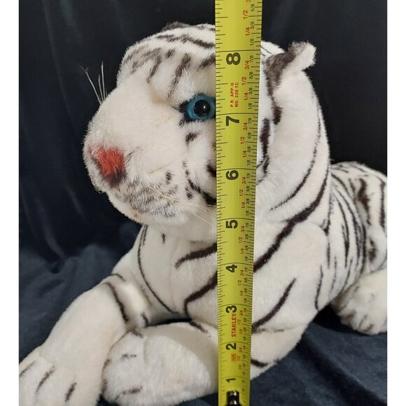 Plush White Tiger Cub Bengal Shalom Toy Co 14" Jungle Realistic Stuffed Animal - Picture 15 of 16